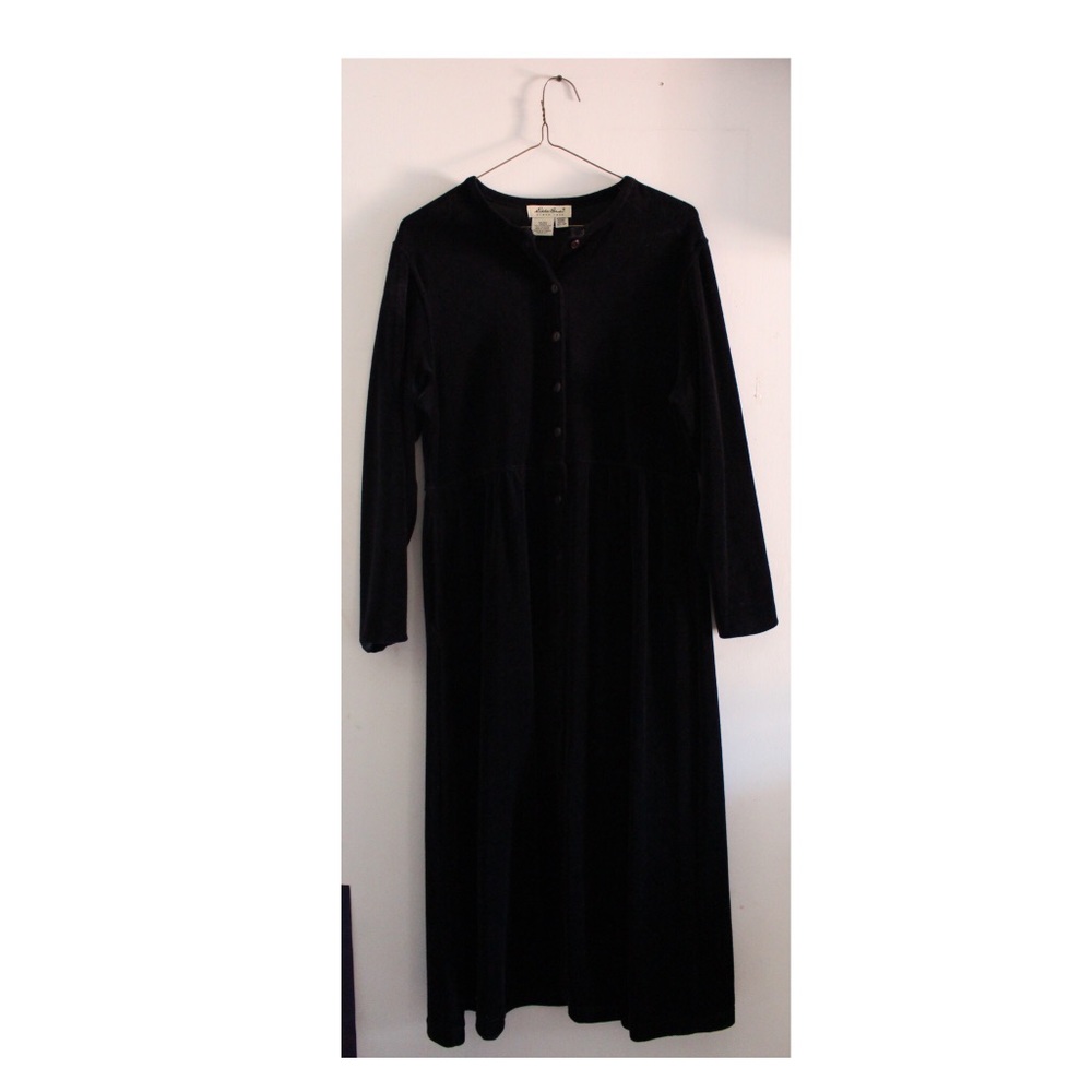 Vintage Eddie Bauer velvet button down dress